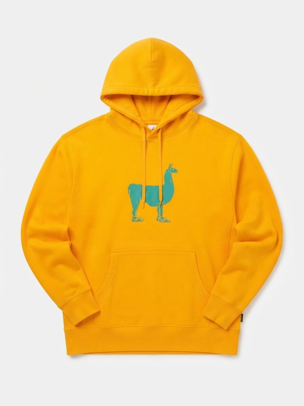 Nike SBYellow Crewneck Hoodie with Teal Llama Graphic - Men
